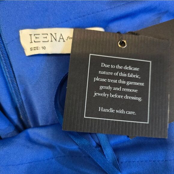 Mac Duggal 26925 High Slit Cross Halter Dress NWT Size 10 Blue - Picture 5 of 5